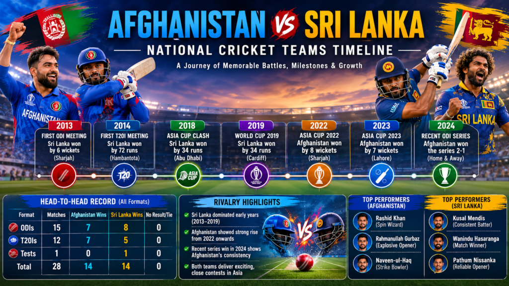 Afghanistan National Cricket Team vs Sri Lanka National Cricket Team Timeline